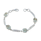 Green Amethyst Day of Yoga Slim Light Green 925 Silver Links Bracelet