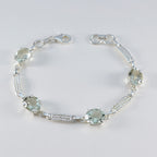 Green Amethyst Day of Yoga Slim Light Green 925 Silver Links Bracelet