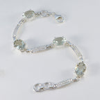 Green Amethyst Day of Yoga Slim Light Green 925 Silver Links Bracelet