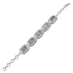 Green Amethyst Dog Day Mid-weight Light Green Silver Links Bracelet