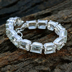 Green Amethyst Friendship Eye-catching Light Green Sterling Silver Tennis Bracelet