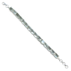 Green Amethyst Friendship Eye-catching Light Green Sterling Silver Tennis Bracelet
