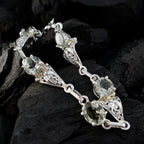 Green Amethyst sportsday Featherlight Light Green 92.5 Silver Links Bracelet