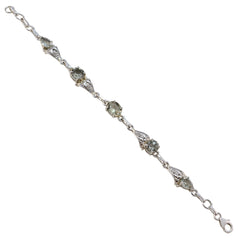 Green Amethyst sportsday Featherlight Light Green 92.5 Silver Links Bracelet