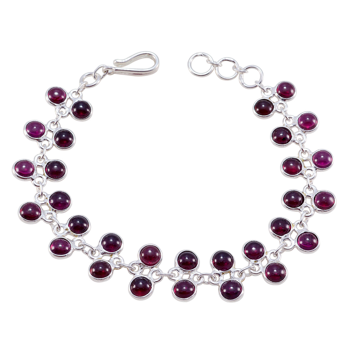 Garnet Women's Day Featherlight Red 925 Silver Links Bracelet