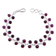 Garnet Women's Day Featherlight Red 925 Silver Links Bracelet