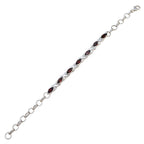 Garnet Yoga Day Slim Red Silver Tennis Bracelet