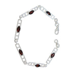 Garnet Joy Featherlight Red Sterling Silver Links Bracelet