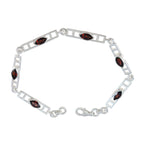 Garnet Joy Featherlight Red Sterling Silver Links Bracelet