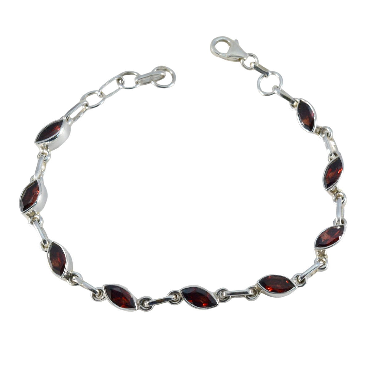 Garnet July Start Summer Sale Tiny Red 925 Silver Links Bracelet
