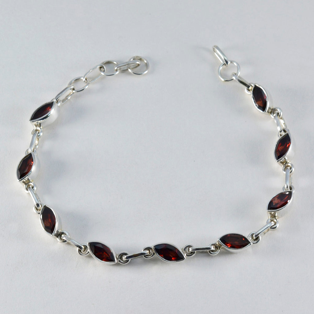 Granaat juli start zomeruitverkoop kleine rode 925 zilveren schakelarmband