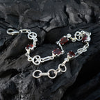 Garnet LGBT History Month Slim Red Silver Links Bracelet