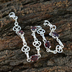 Garnet LGBT History Month Slim Red Silver Links Bracelet