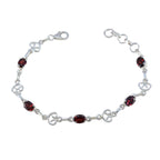 Garnet LGBT History Month Slim Red Silver Links Bracelet