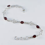 Garnet LGBT History Month Slim Red Silver Links Bracelet