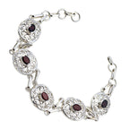 Garnet London Fashion Week Slim Red Sterling Silver Links Bracelet