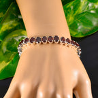 Garnet Lost Sock Memorial Day Mid-weight Red Silver Tennis Bracelet