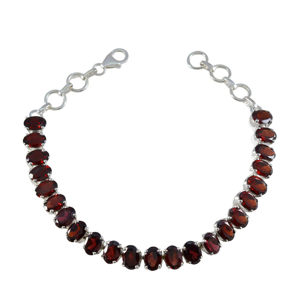 Garnet Lost Sock Memorial Day Mid-weight Red Silver Tennis Bracelet
