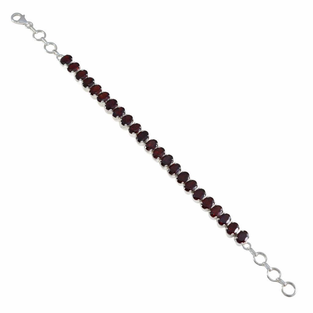 Garnet Lost Sock Memorial Day Mid-weight Red Silver Tennis Bracelet