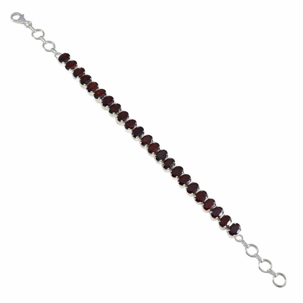 Garnet Lost Sock Memorial Day Mid-weight Red Silver Tennis Bracelet
