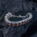 Garnet Love Your Pet Day Eye-catching Red Sterling Silver Tennis Bracelet