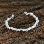 Garnet Lunar New Year Minimal Red 925 Silver Tennis Bracelet