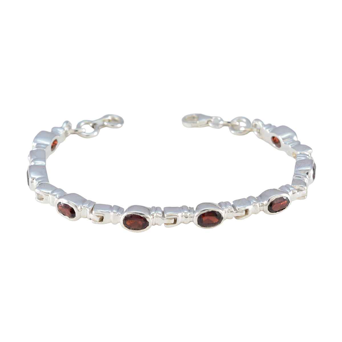 Garnet Lunar New Year Minimal Red 925 Silver Tennis Bracelet