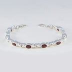 Garnet Lunar New Year Minimal Red 925 Silver Tennis Bracelet