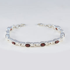 Garnet Lunar New Year Minimal Red 925 Silver Tennis Bracelet