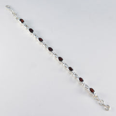 Garnet Lunar New Year Minimal Red 925 Silver Tennis Bracelet