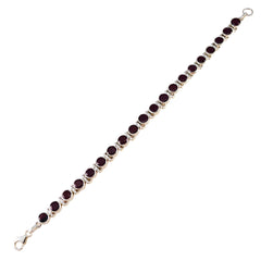 Garnet March Madness Minimal Red Sterling Silver Tennis Bracelet