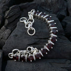 Garnet Mardi Gras/Carnival Minimal Red 925 Silver Tennis Bracelet