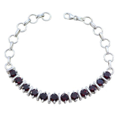 Garnet Mardi Gras/Carnival Minimal Red 925 Silver Tennis Bracelet