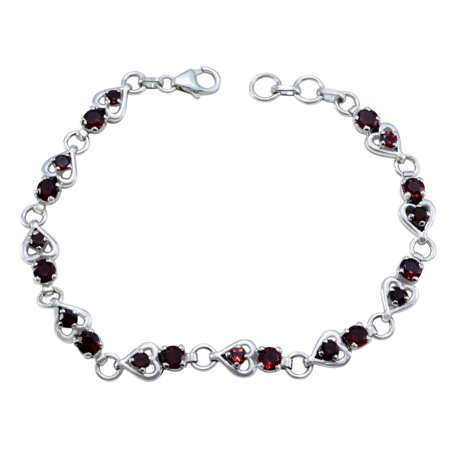 Garnet Marketing Creators Day Tiny Red Silver Links Bracelet Image principale du produit
