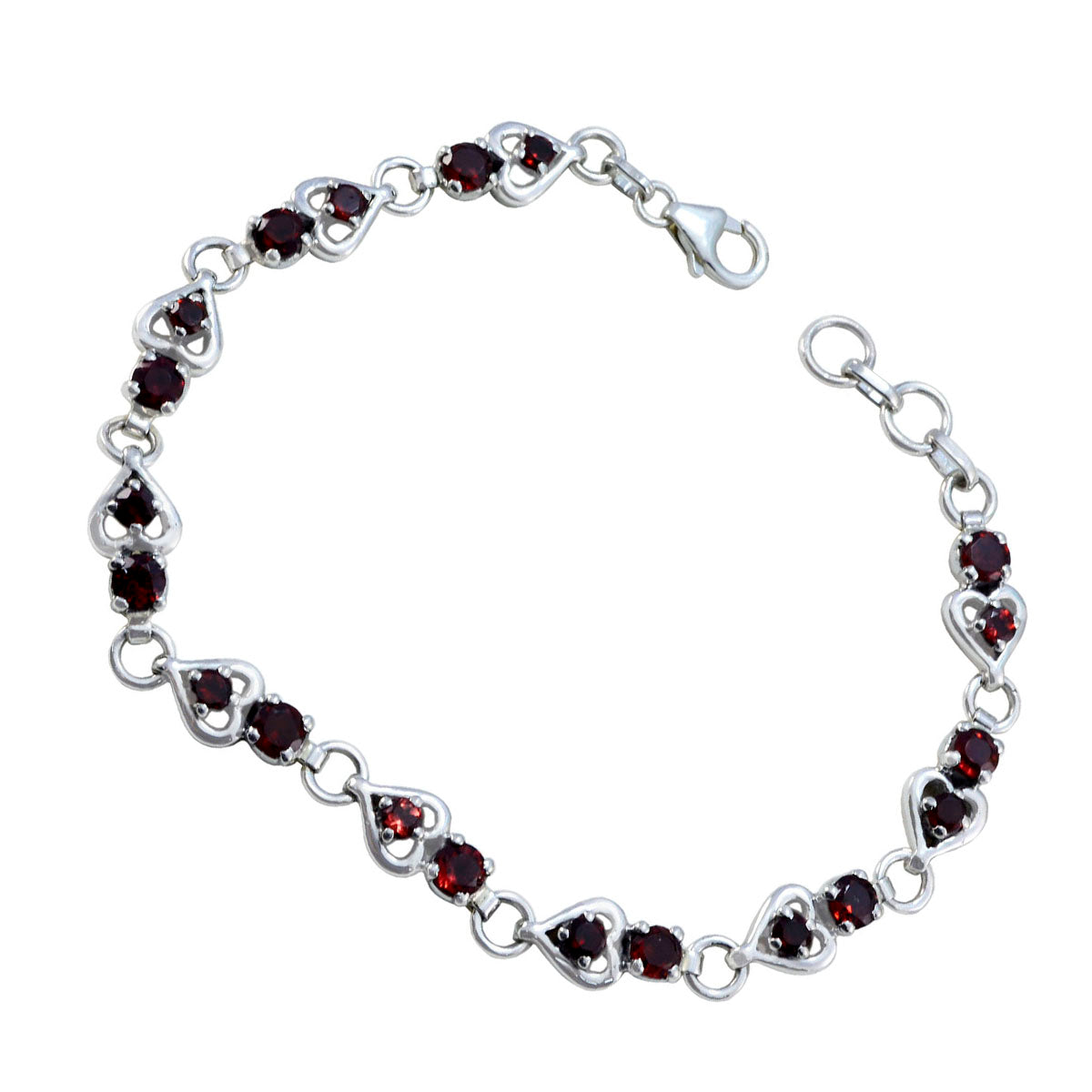 Bracelet à petits maillons rouges en argent Garnet Marketing Creators Day Image secondaire du produit