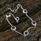 Garnet Melbourne Cup Minimalist Red 925 Silver Chain Bracelet