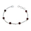 Garnet Memorial Whisper-thin Red Silver Links Bracelet