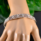 Garnet Memorial Day Minimal Red Sterling Silver Tennis Bracelet