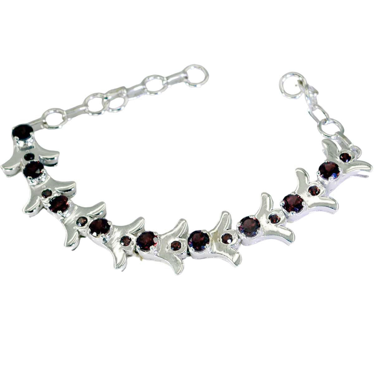 Garnet Men's Day Versatile Red 925 Silver Tennis Bracelet