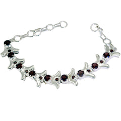 Garnet Men's Day Versatile Red 925 Silver Tennis Bracelet