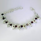 Garnet Men's Day Versatile Red 925 Silver Tennis Bracelet