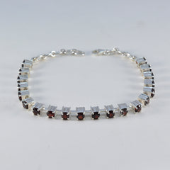 ガーネット ミッドサマーデー ミニマル レッド シルバー テニスブレスレット