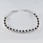 Garnet Midsummer’s Day Minimal Red Silver Tennis Bracelet