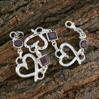 Garnet Mother’s Day Tiny Red Sterling Silver Links Bracelet