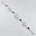 Garnet Mother’s Day Tiny Red Sterling Silver Links Bracelet