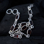 Garnet Mother's Day Elegant Red 925 Silver Links Bracelet