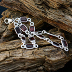 Garnet Mother's Day Elegant Red 925 Silver Links Bracelet