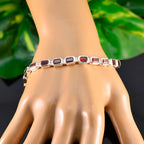 Garnet Movember Minimal Red Silver Tennis Bracelet