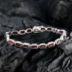 Garnet Movember Minimal Red Silver Tennis Bracelet