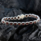 Garnet New Year's Day Classic Red Sterling Silver Tennis Bracelet